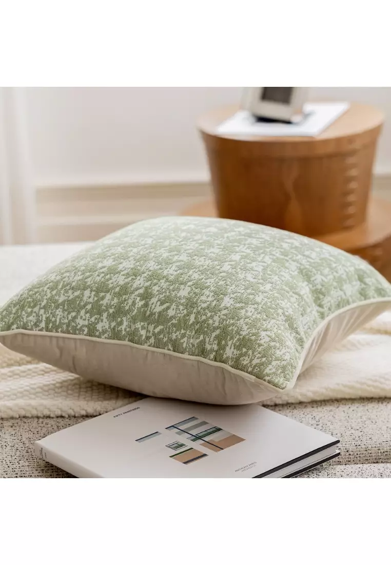 Buy FURNY MATTER Sage Green Houndstooth Throw Pillow Cover Online