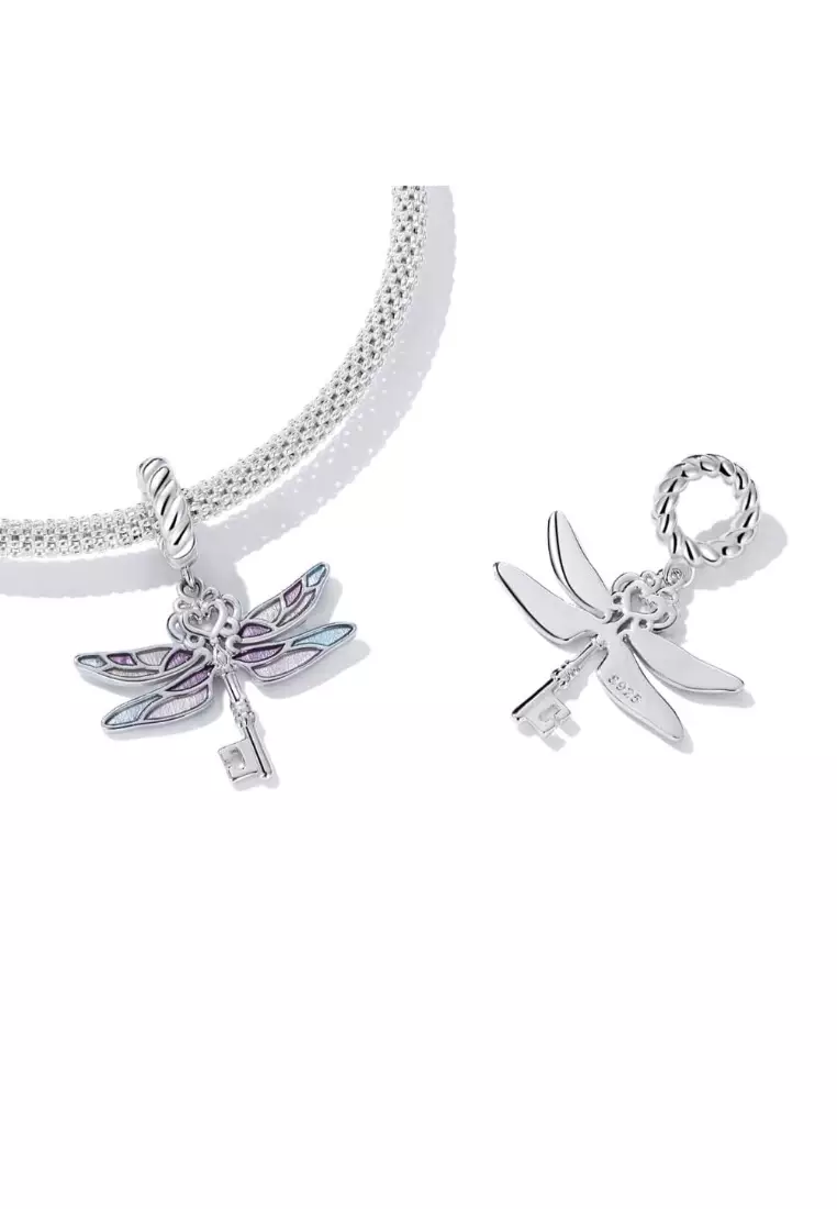 Libelle Charm Pandora Kompatibel 925 Silber YOUnique Designs SOLID Sterling Silver Dreamy Dragonfly Flower Charm Pendant Charm Anhänger 925 Silber