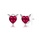 Glamorousky red 925 Sterling Silver Simple Creative Angel and Devil Heart-shaped Stud Earrings with Red Cubic Zirconia 7BBB1ACD338314GS_2