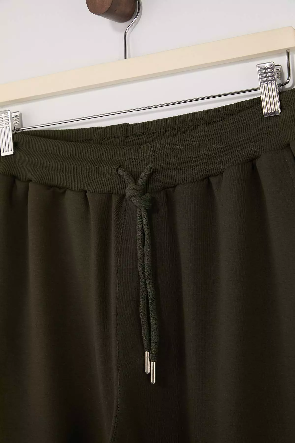 Khaki Basic Regular/Normal Cut Elastic Cuff Jogger Sweatpants Tmnss20Ea0053