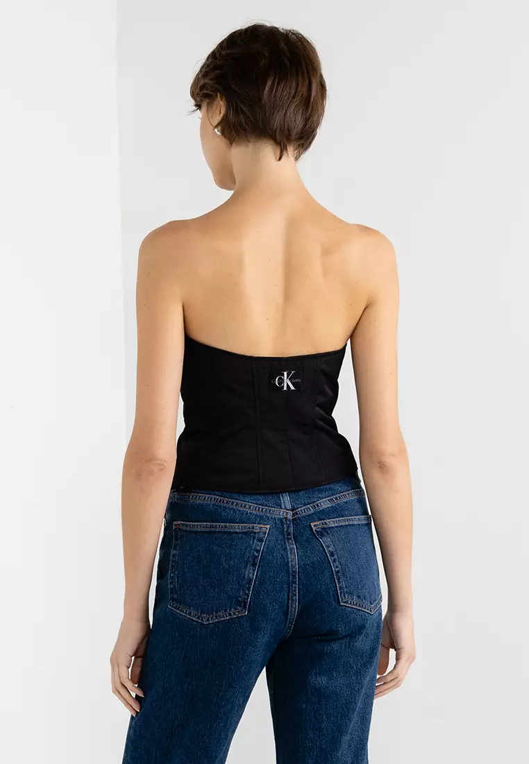 線上選購Calvin Klein Ribbed Jersey Bralette Top - Calvin Klein Jeans