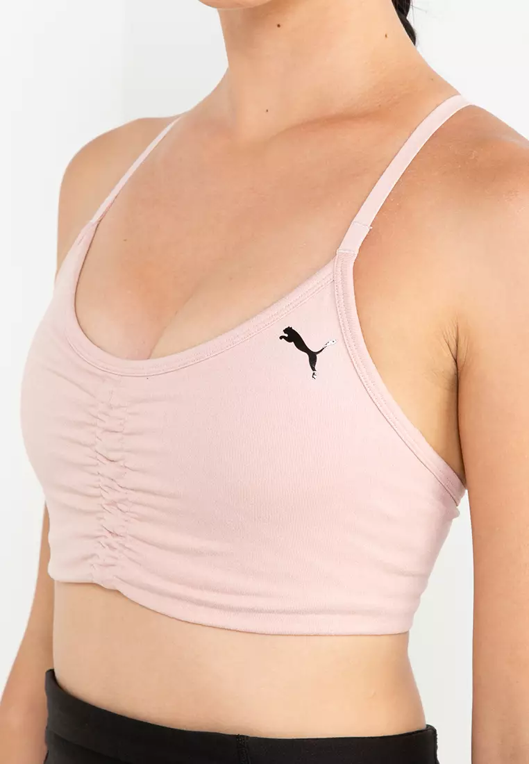 PUMA Women's Studio Rouched Sports Bra, Low Impact, Lightly Lined