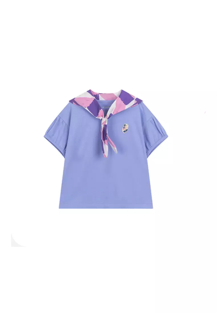 Navy Collar Plaid Vintage T-Shirt