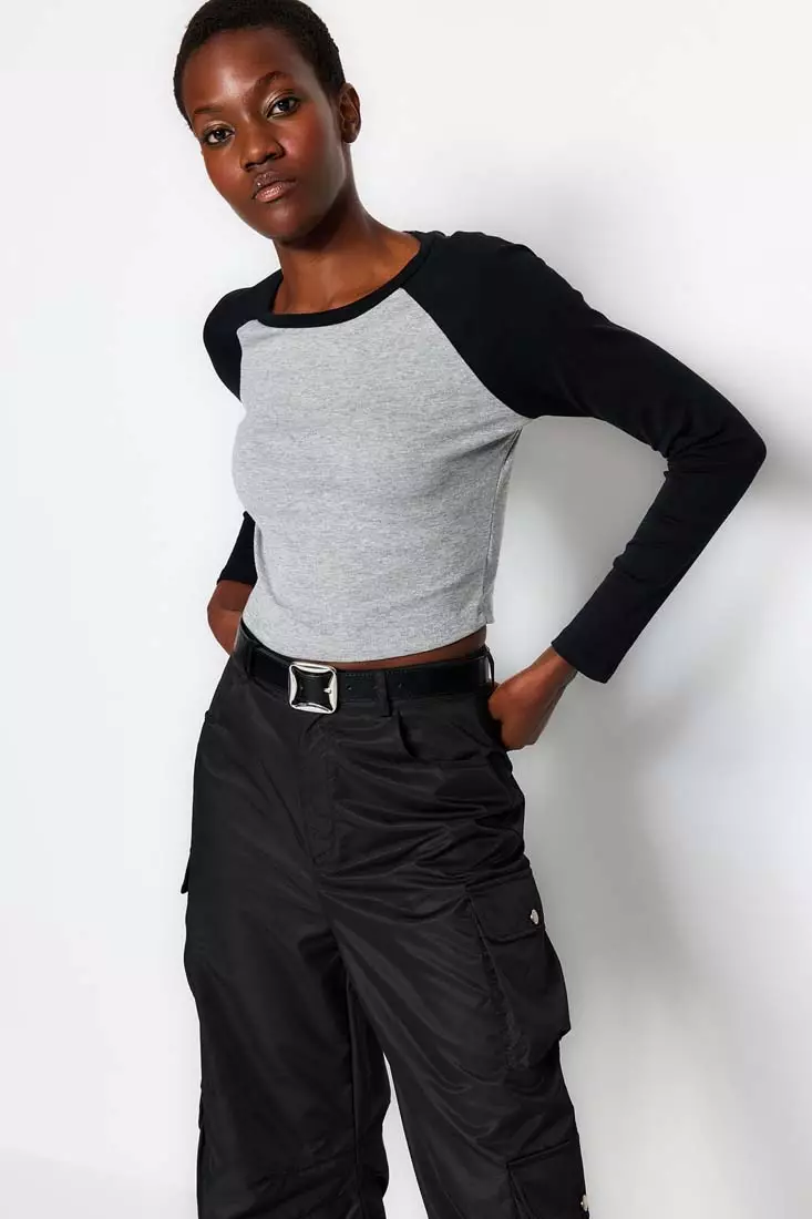 Trendyol Raglan Sleeve Crop T-Shirt 2024, Buy Trendyol Online