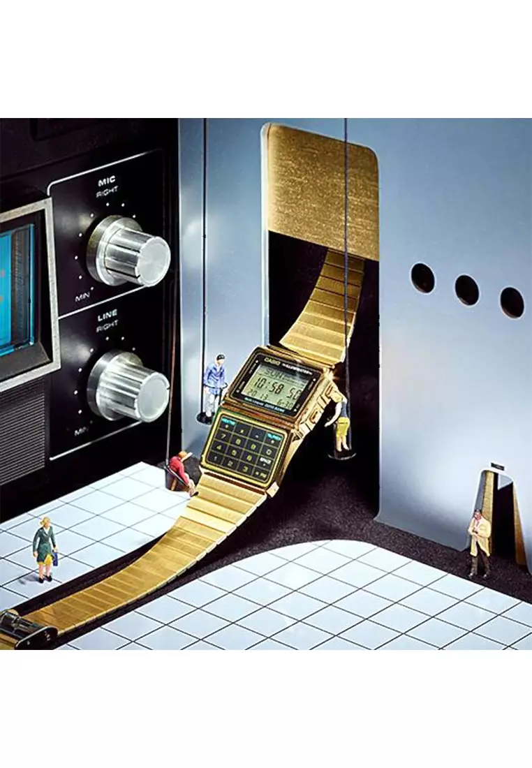 Casio Data Bank - Jam Tangan Digital - Gold - Stainless Steel - DBC-611G-1D