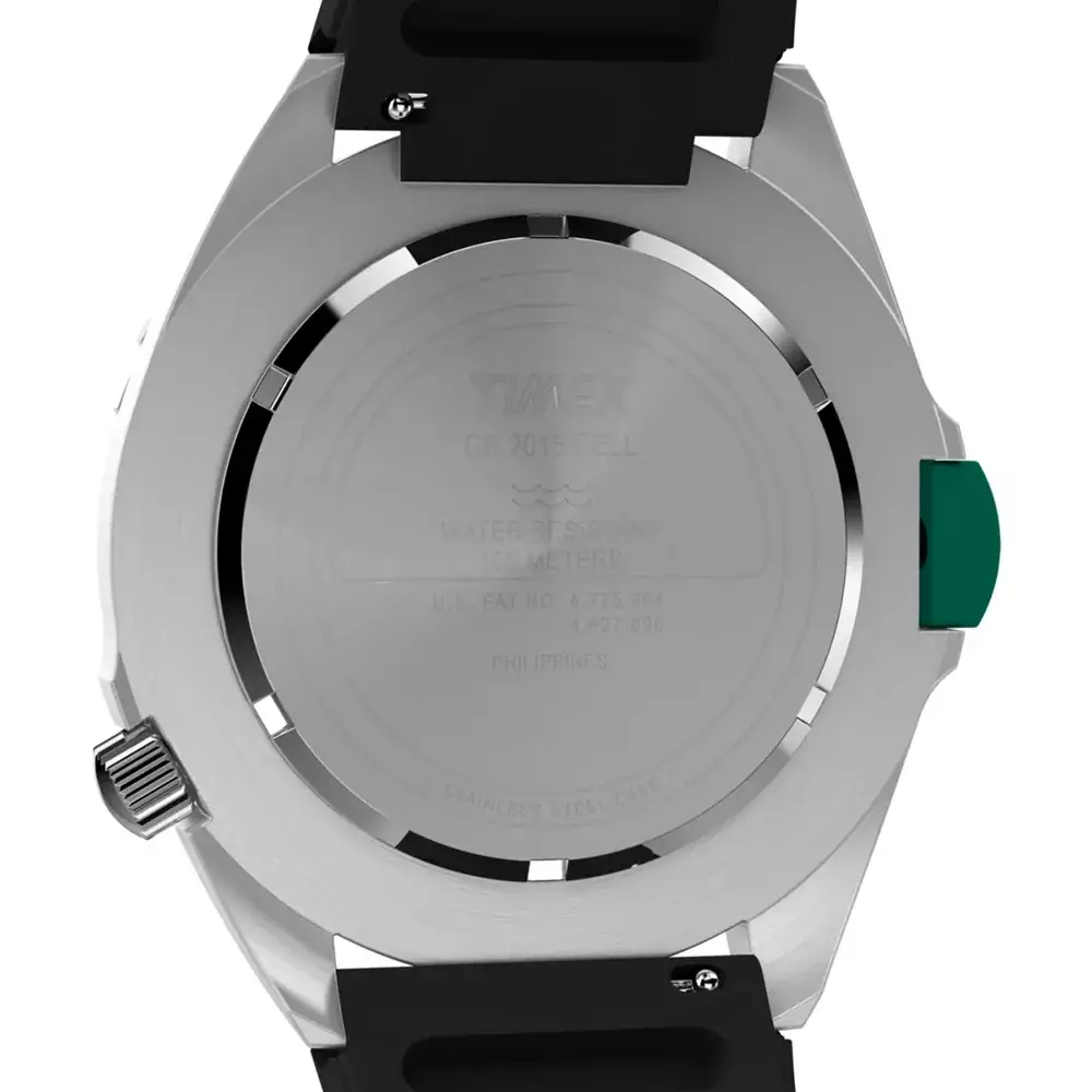 Jam Tangan Pria Timex 1995 Intrepid Reissue Indiglo White Dial Black Rubber Strap TW2Y05800V5 Original