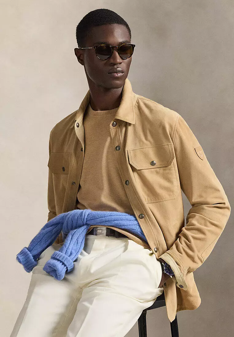 Cotton Crewneck Short-Sleeve Sweater