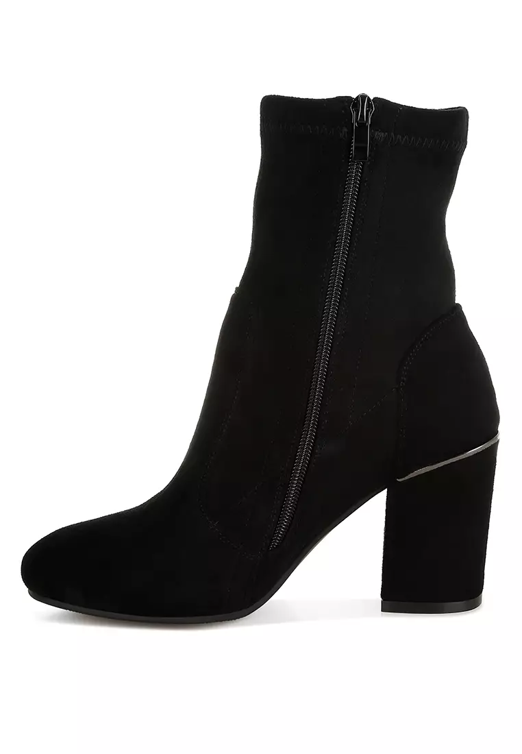 Sepatu Bot Kaus Kaki Mikrofiber Warna Hitam