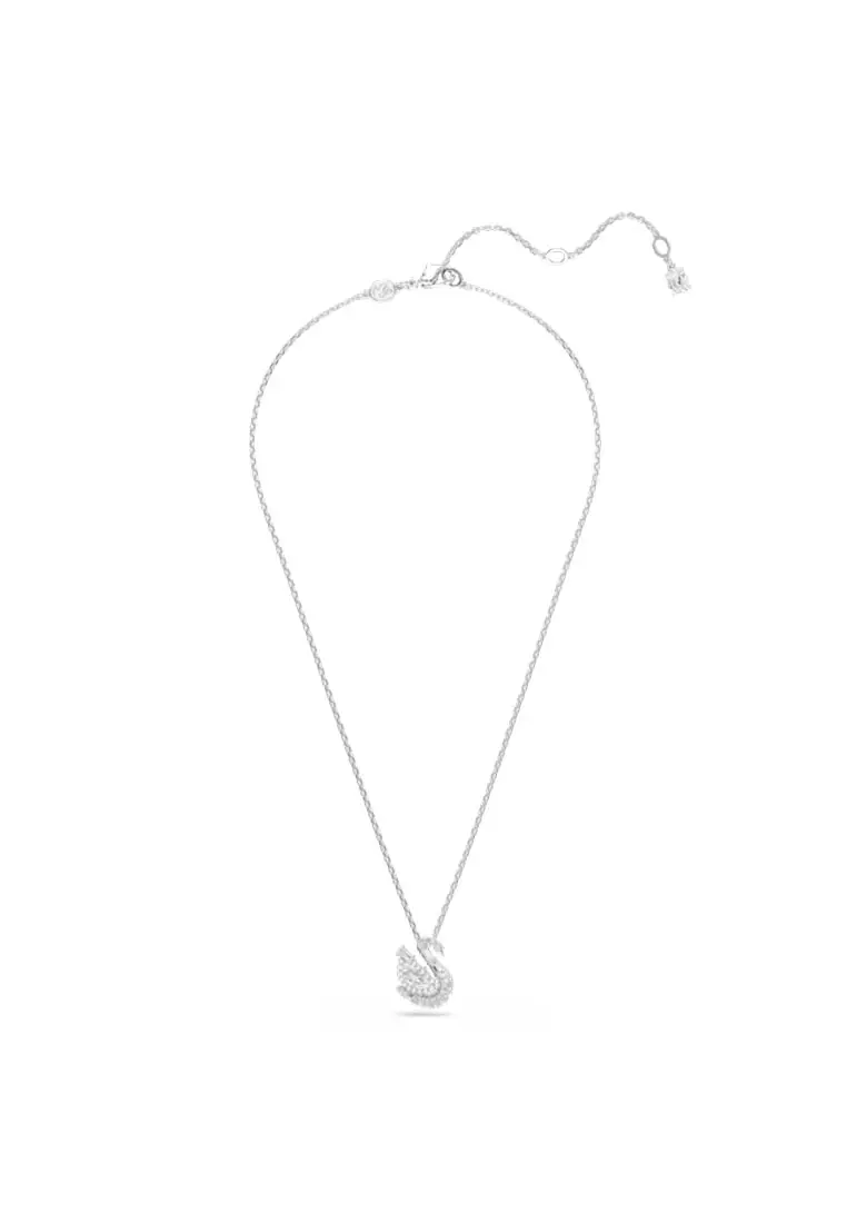 Swan Pendant, Mixed Cuts, Swan, White