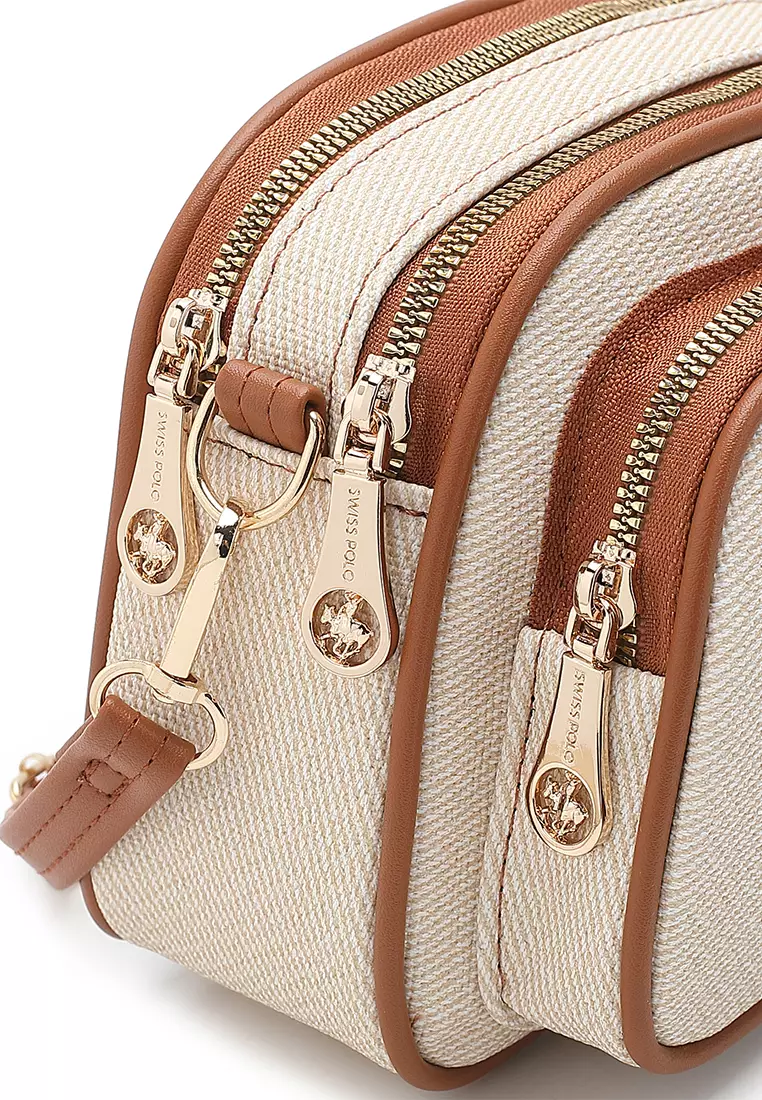 Women's Sling Bag / Crossbody Bag / Shoulder Bag (Tas Selempang Wanita / Tas Bahu Wanita) - Krem