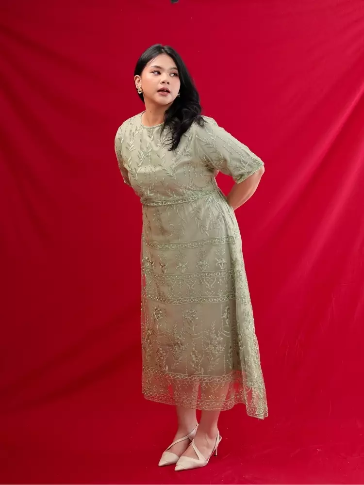 xtramiles Ladies  chantal dress sage green