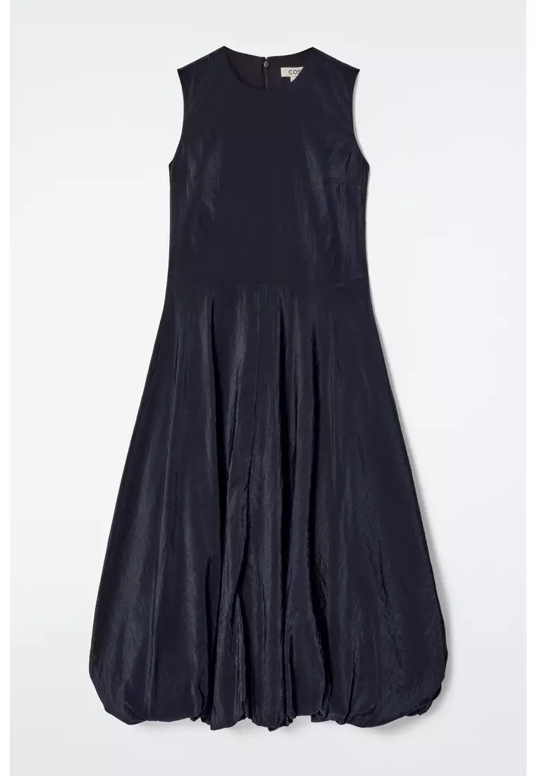 SLEEVELESS BUBBLE-HEM MIDI DRESS