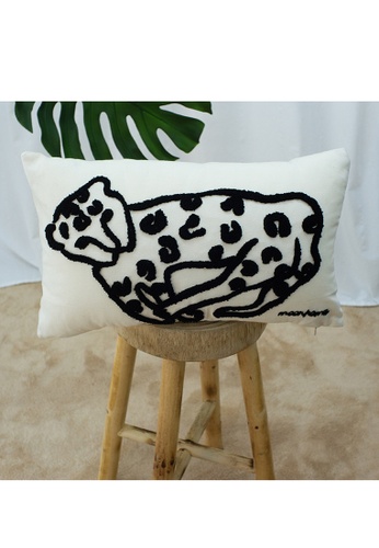 Milliot & Co. white Kallan Embroidered Cushion 2D040HL61C3CB6GS_1