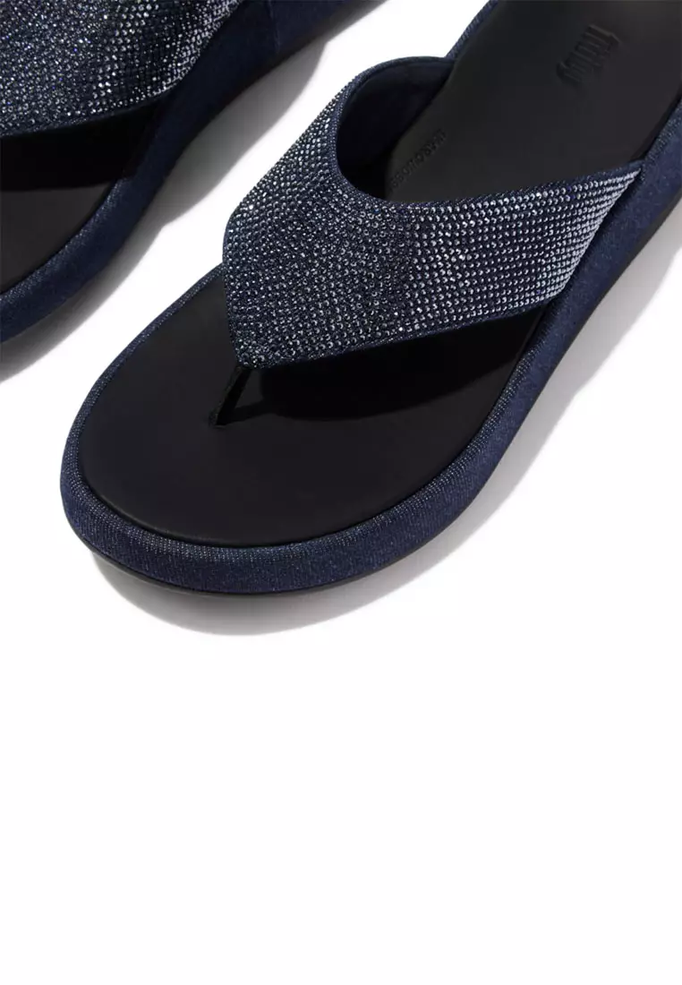 F-MODE Women's Denim Toe-Post Sandals - Dark Denim (A2V-D71)
