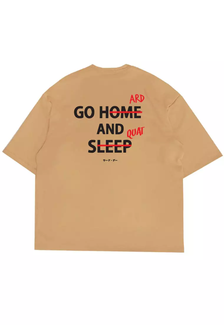 MTU90 Kaos Oversize Gym Scuba Tebal "go hard and squat" khaki