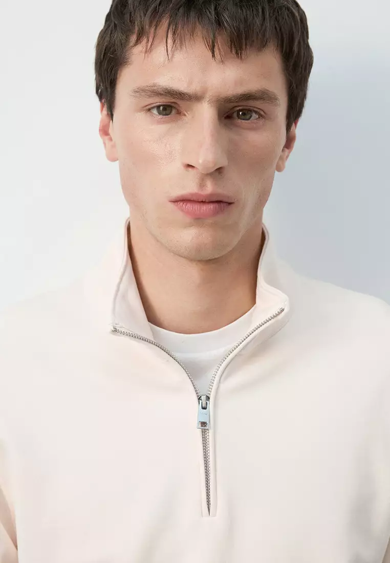 100% Cotton Zip-Neck Sweatshirt