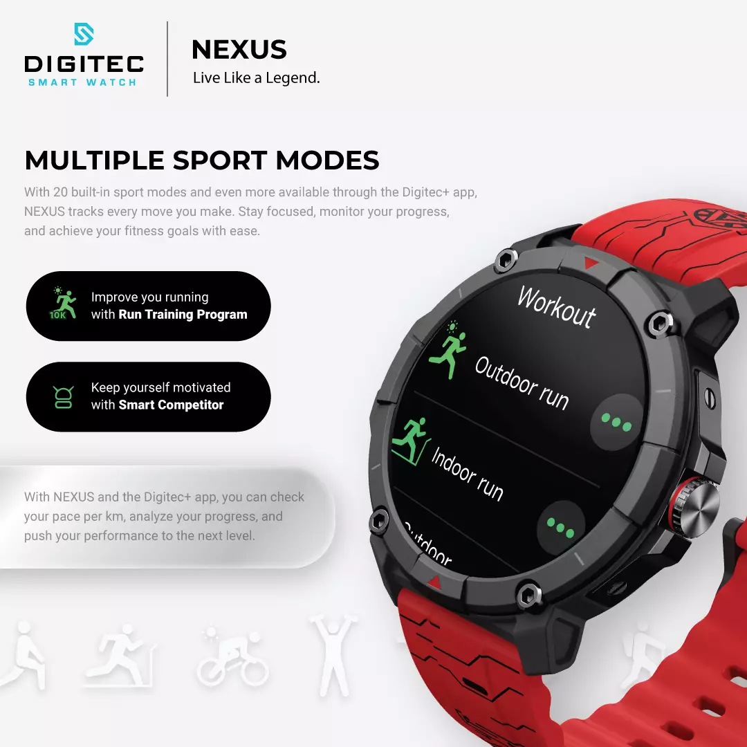 Jual Digitec Digitec Jam Tangan Pria - Red Black - Rubber - DG-SW-NEXUS ...