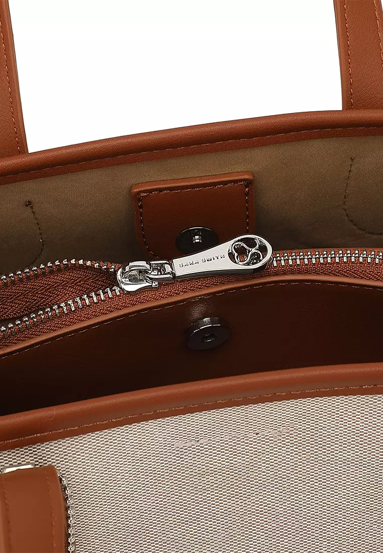 Women's Logo Top Handle Bag / Sling Bag / Crossbody Bag (Tas Selempang / Tas Tangan) - Cokelat