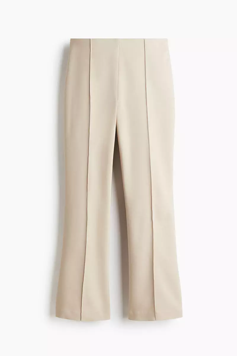 Flared crease-front trousers