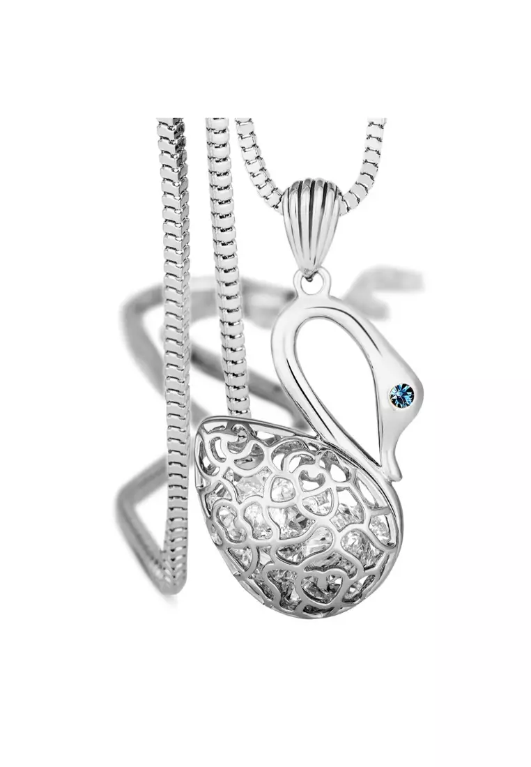 Swarovski swan sale lake pendant