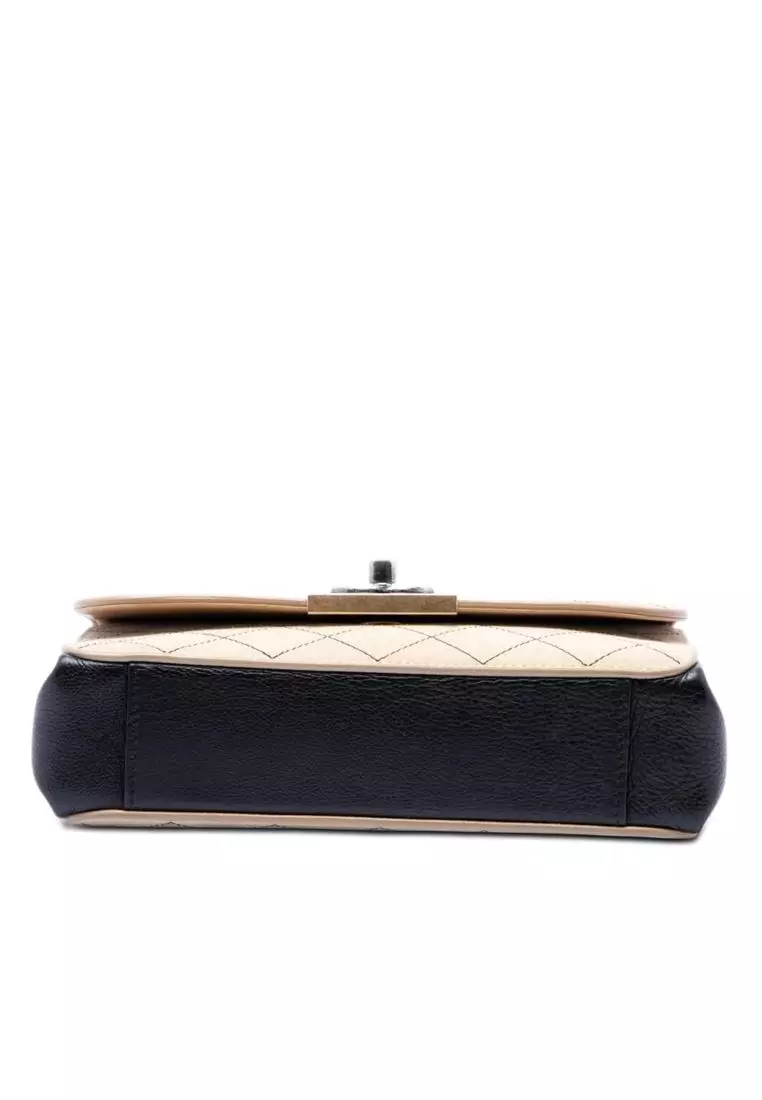 Pre-Loved Chanel Cc Stitched Suede And Calfskin Single Flap