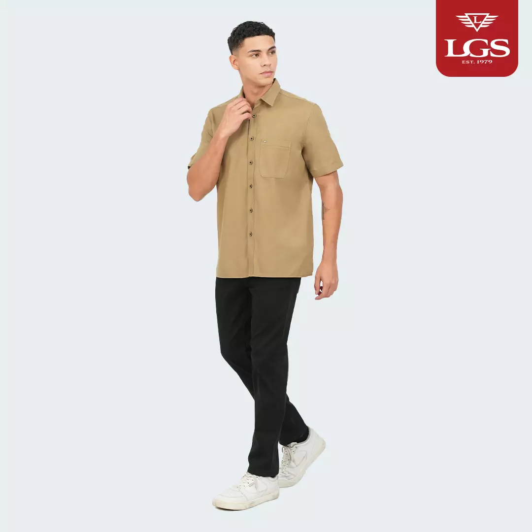 LGS - Kemeja Casual - Oxford Collection - Shirt Pria - Polos - Regular Fit - Beige - CSH.271.S2074.253.C