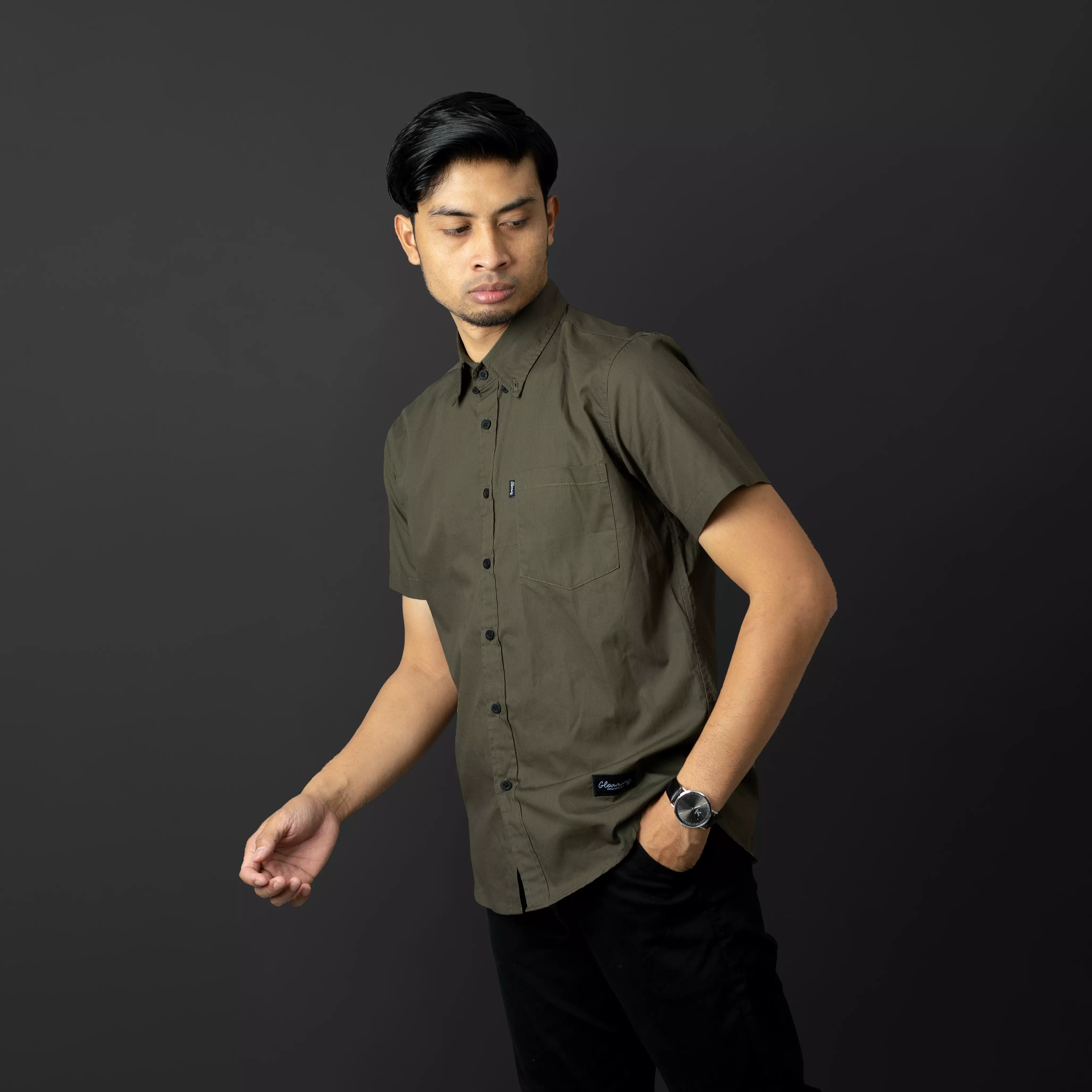 Worn Cortans Kemeja Pendek Army