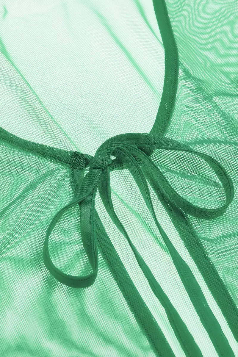 Tie-detail mesh tunic