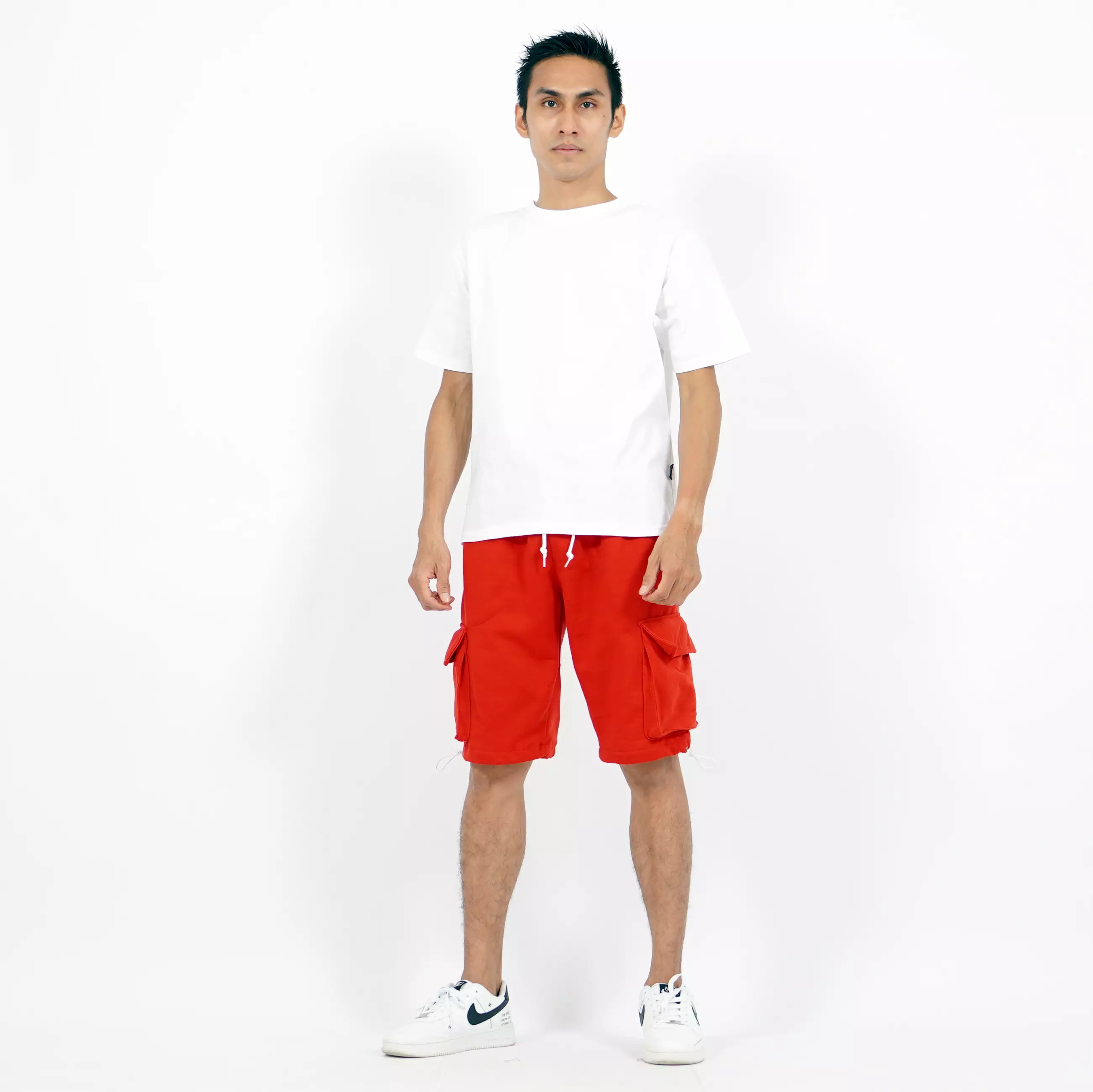 JUAN Cargo Pants Pria Celana Pendek Pria Cargo Celana Kargo Pendek - MERAH