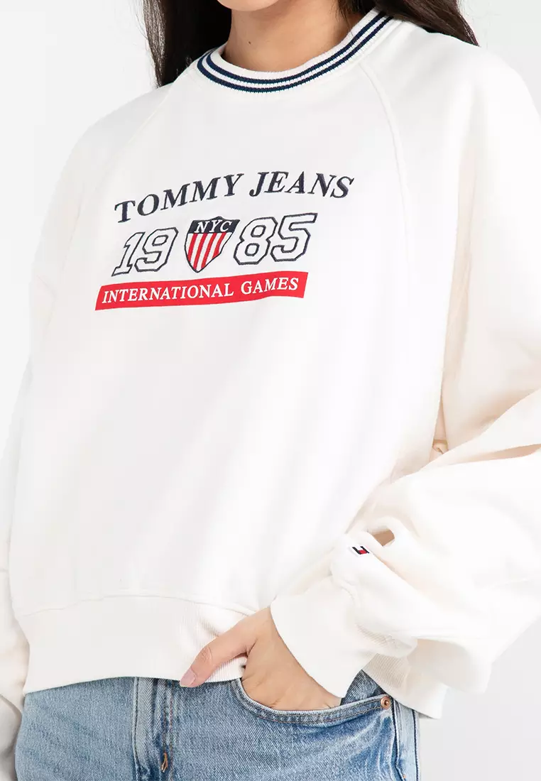 White Tommy Jeans Hilfiger Shirt Dames White Tommy Shirt Dames