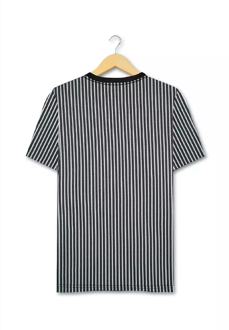 Ryusei Tshirt Yujin Stripe White Black