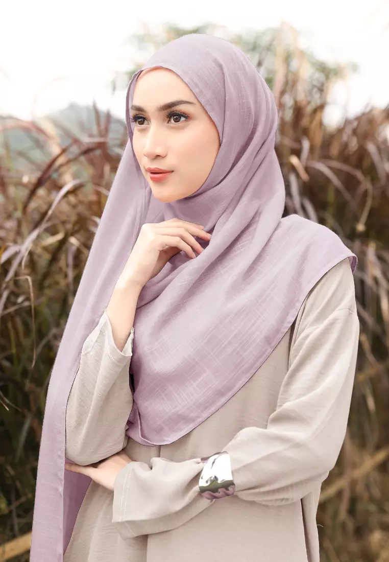 Cotton Bee - Nakeya Shawl | Hijab Pashmina | Viscose Linen - Soft Purple