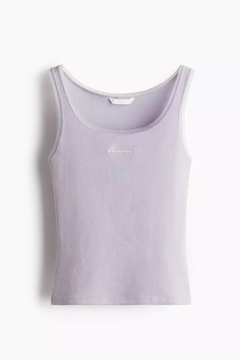 Mesh-trimmed vest top