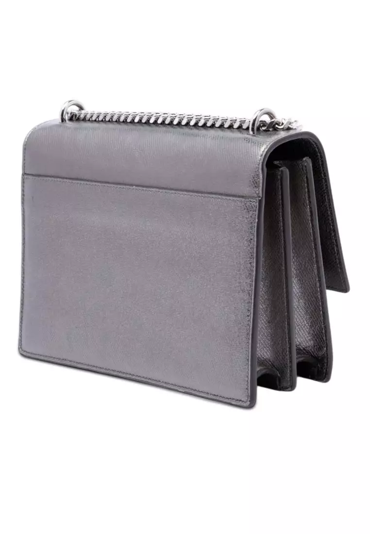 Pre-Loved Saint Laurent Medium Metallic Calfskin Monogram Sunset Crossbody