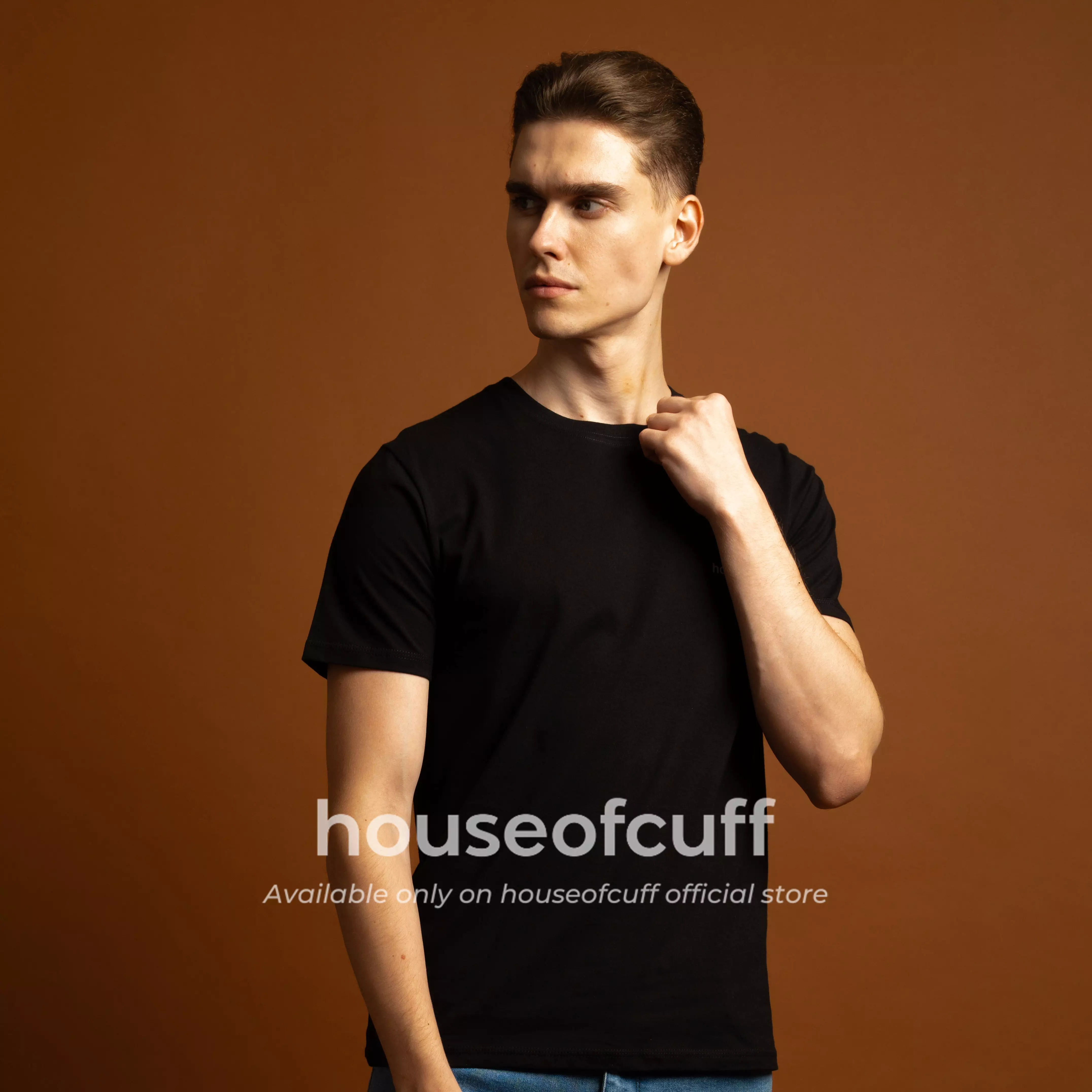 Houseofcuff Kaos Lengan Pendek Katun Kombed 30s Garuda Kesatuan Hitam