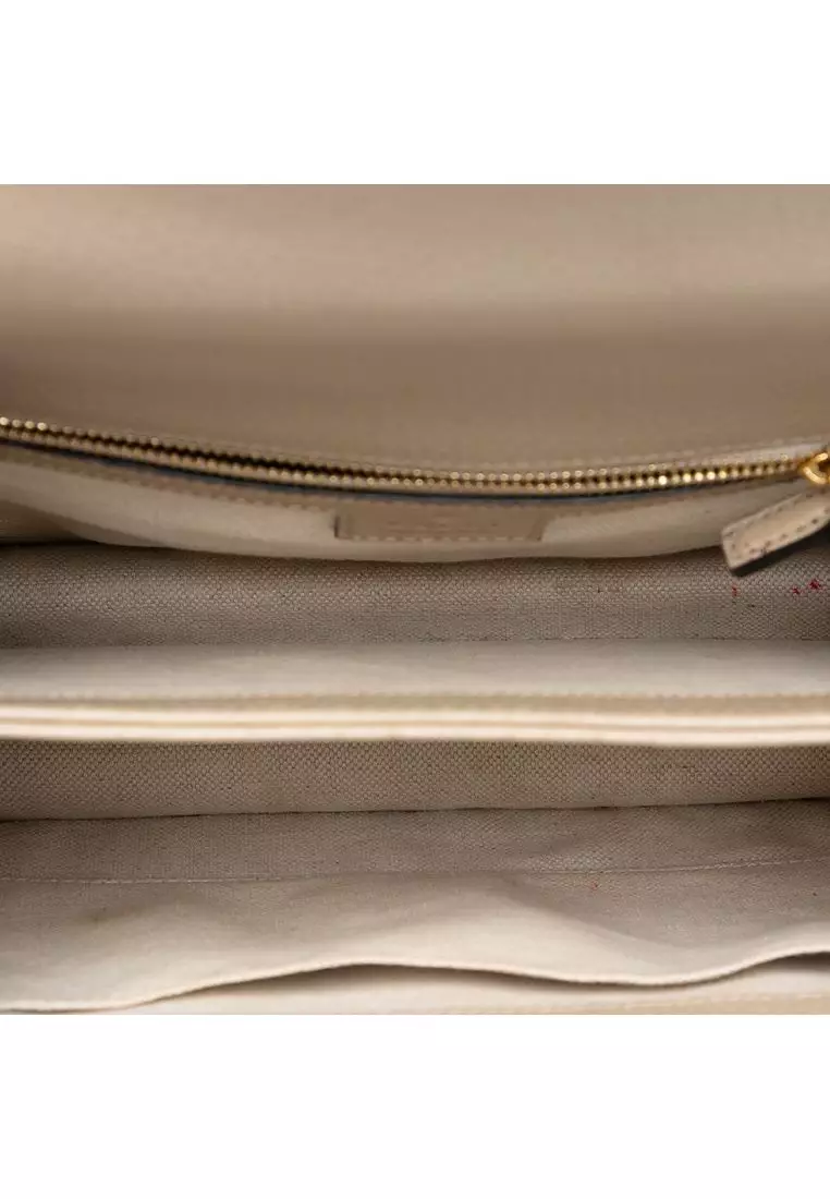 Pre-Loved Gucci Small Gg Canvas Web Ophidia Top Handle Flap