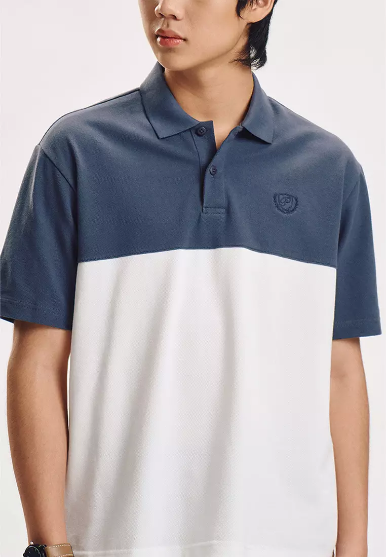 Relaxed Fit Polo with Color Block