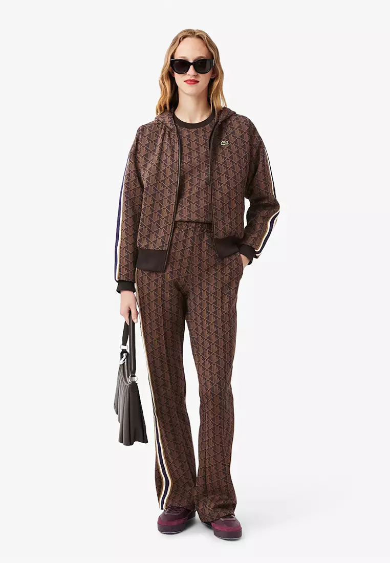 Monogram Jacquard Zip Front Hoodie