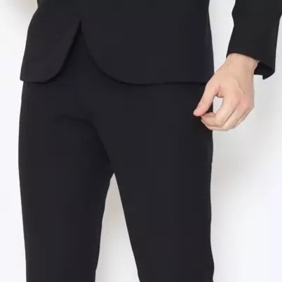 Lawell Celana Formal Pria Warna Hitam | Polyester Viscose Stretch Pinstripe | L-WORD
