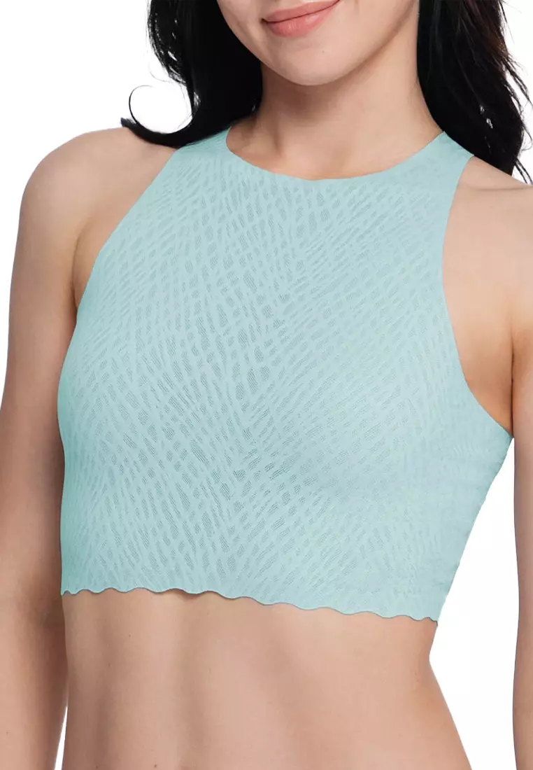 Sloggi ZERO Feel Bliss Crop Top Bra for Women- Misty Turquoise