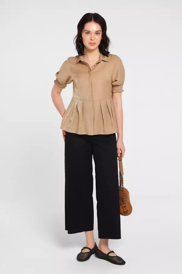 MINIMAL - Banou - Celana Kulot Lurus - Black Warna Black