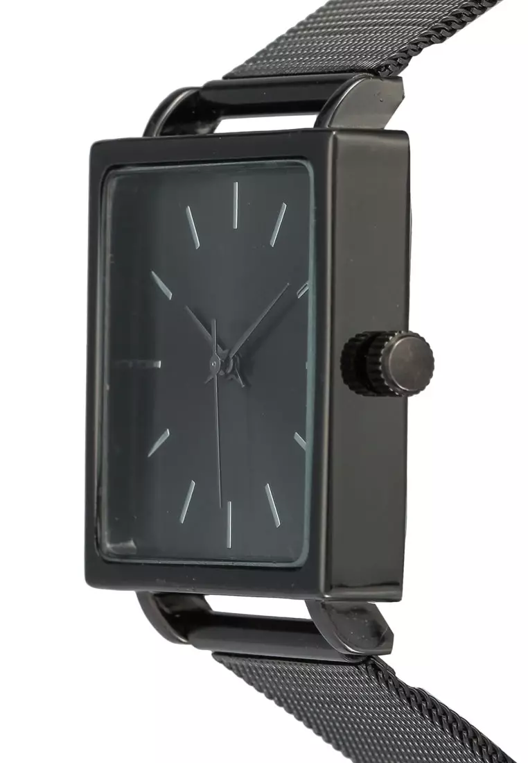 Black square face discount watch