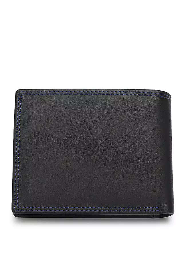 Men's Genuine Leather RFID Blocking Wallet - Black