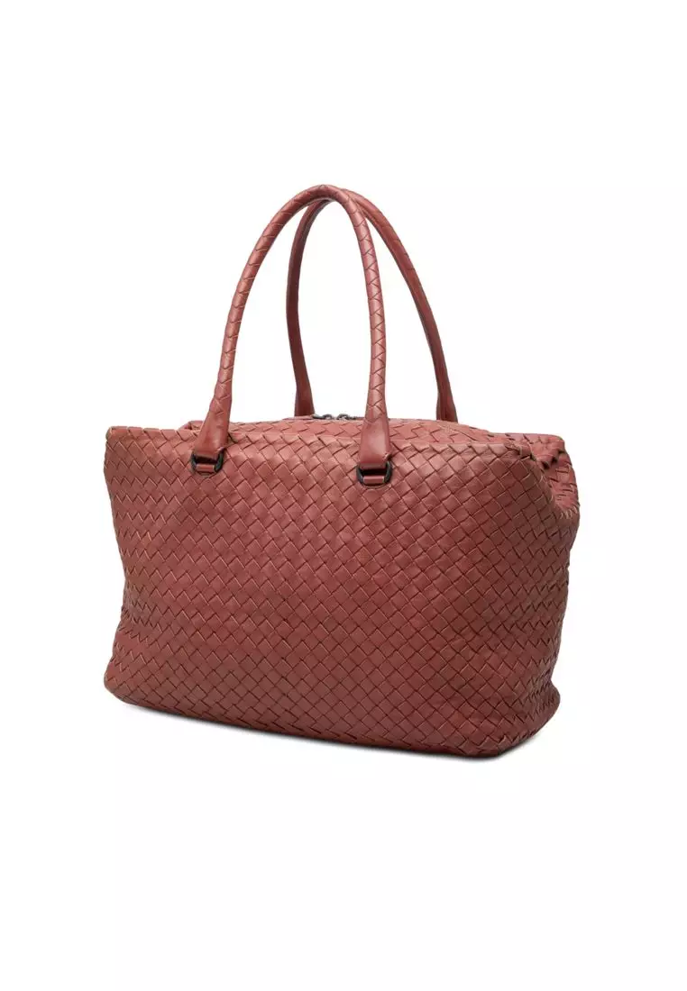 Pre-Loved Bottega Veneta Nappa Intrecciato Brick Tote