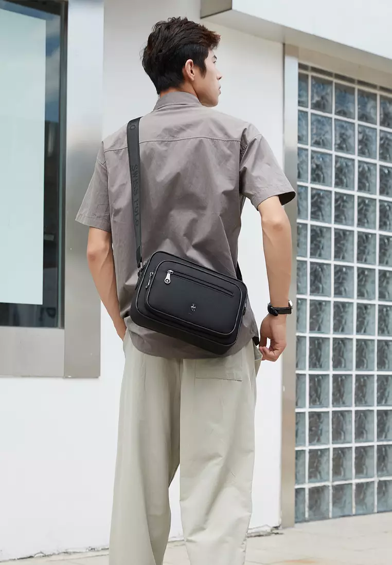 Men's Sling Bag / Crossbody Bag - Black