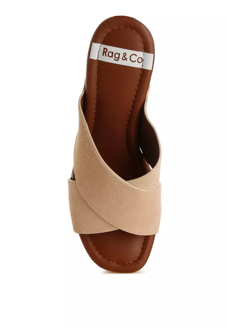 Genuine Suede Leather Clogs in Beige