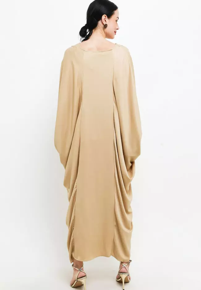 Beaded Cuff Sateen Kaftan