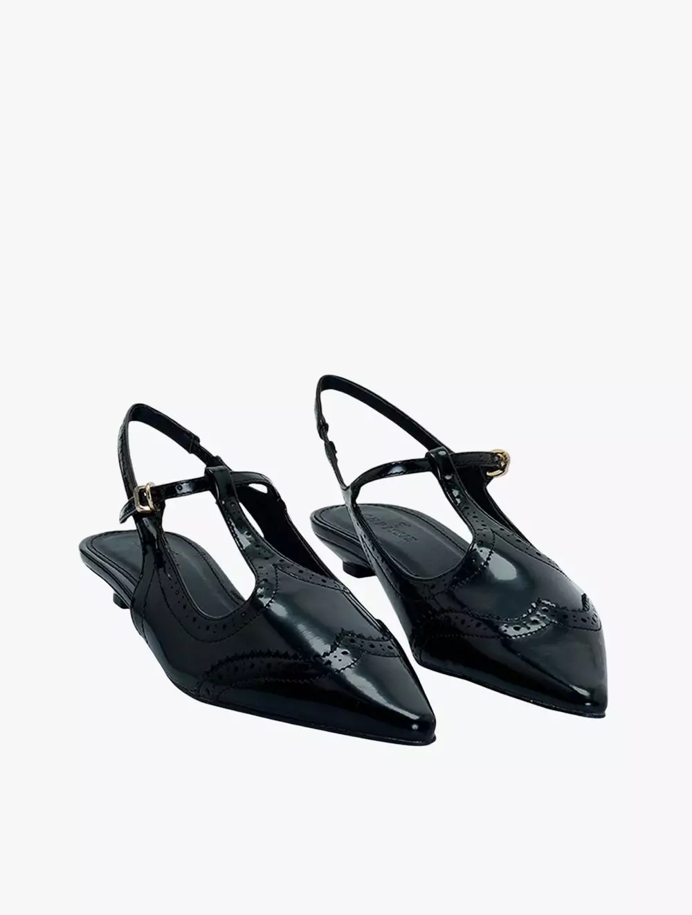 Payless Chrissie Womens Rosemary T-Strap Kitten Heels - Black_04