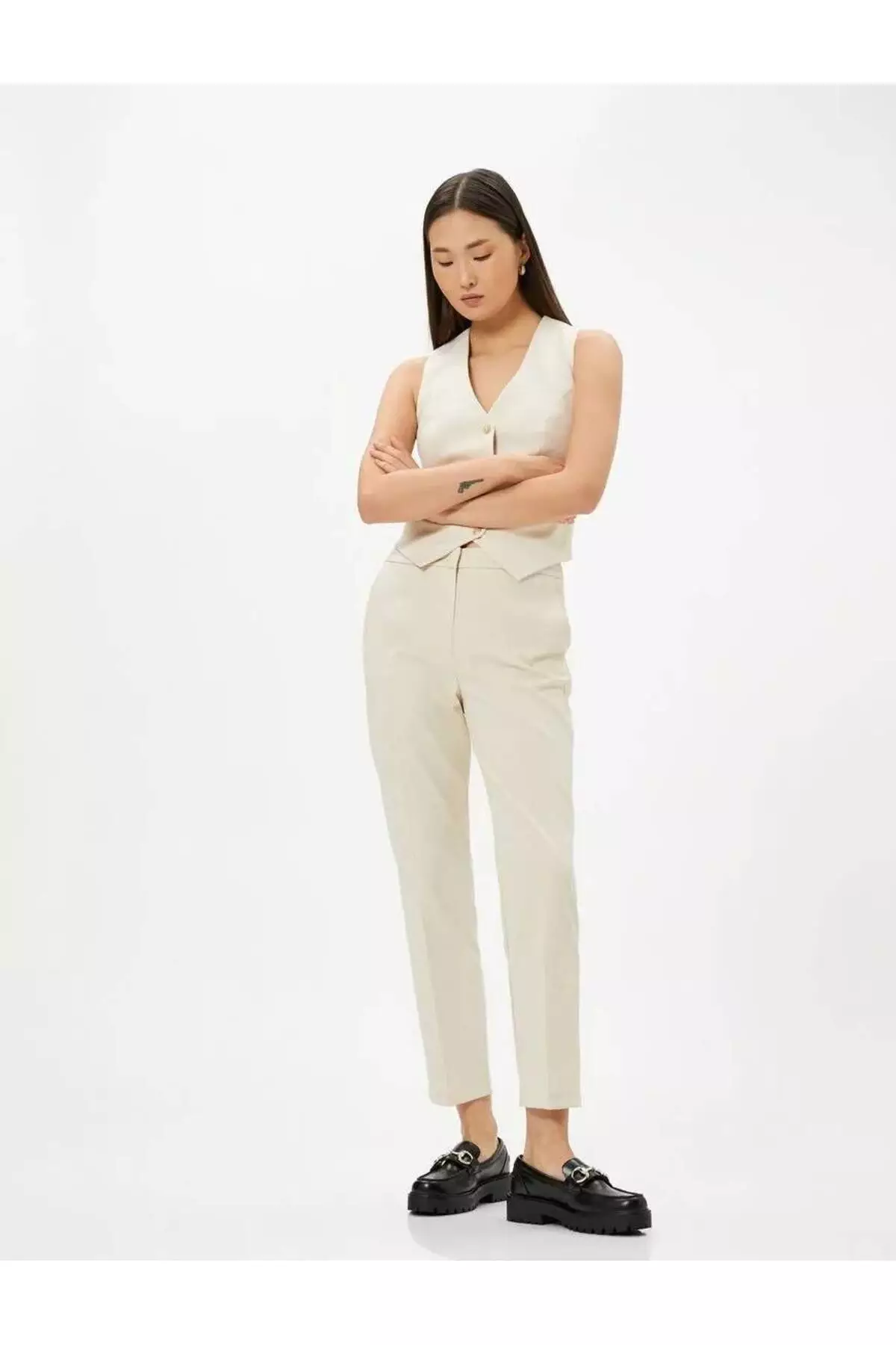 Cigarette Fabric Trousers