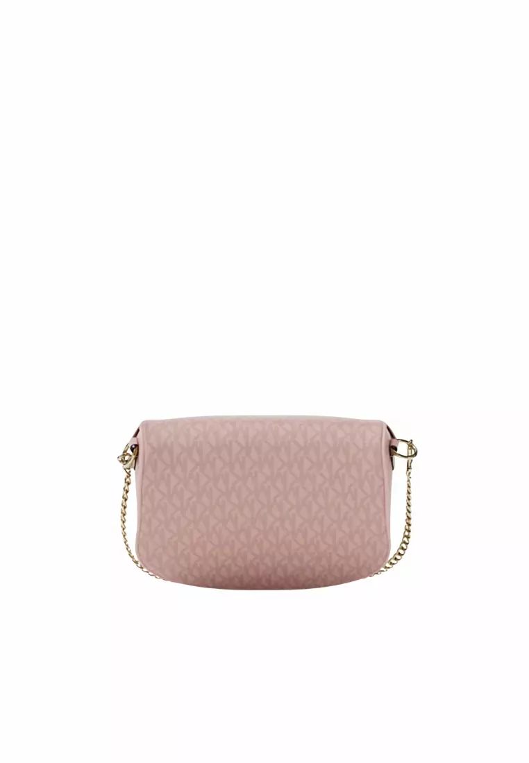Michael Kors Slater Medium Signature Logo Crossbody Bag In Powder Blush Rose 35F5G04M2V